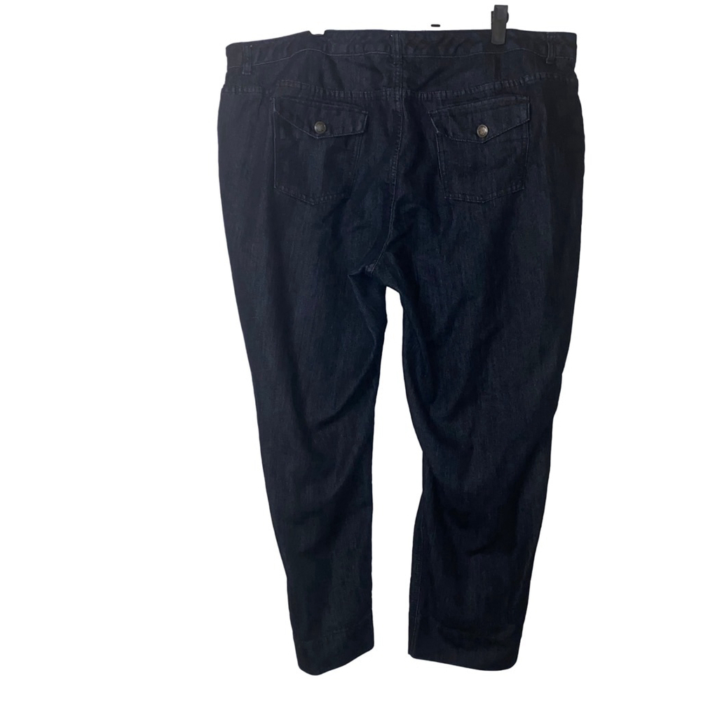Women's Avenue Cropped Ankle Dark Wash Blue Jeans Denim Pants Size 22 - Picture 2 of 7